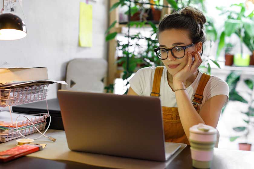 gen z employee working from home